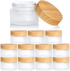 ZENFUN Set of 12 Glass Cosmetic Containers with Lids, 30 Gram/ml Frosted Glass Jars Small Empty Glass Sample Jars, Refillable Travel Jars for Cream, Toiletries, Lotions, Lip Balm DIY