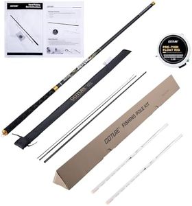 Goture Tenkara Fishing Rod Kit, Telescopic Portable Collapsible Bass Crappie Catfish Rod, 30T Carbon Fiber Inshore Stream Trout Pole, Seeker Series Fishing Pole 12 FT with Tip Set