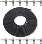 GLS Audio Pedal Board Kit DIY Patch Cables Cords - 15ft Cable with 12 Right Angled 1/4" TS Plugs - 15 Feet Wire with Low Profile Pancake Style Plug - 15' Pedalboard Cord