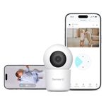 Sense-U 2K PTZ Baby Monitor Camera with 2K HD Video, Background Audio, Cry Detection, No Monthly Fee, Sensor-Free Sleep Breathing Movement Detection, Security Surveillance, for Peace of Mind