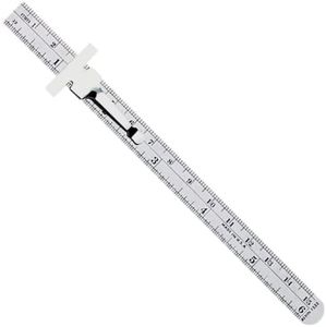 ALVIN Stainless Steel Metric Pocket Rule 6" Model 1532 Small Pocket Ruler and Depth Gauge with Metal Pocket Clip, Tool for Home Improvement, 6 Inch Ruler