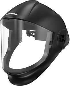 ARCCAPTAIN Premium Face Shield, Full Face Impact Resistant Mask with Polycarbonate Visor and Adjustable Ratcheting Headgear, ANSI Z87.1 Certified for Grinding, Cutting, Industrial Use
