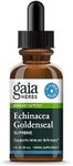 Gaia Herbs Echinacea Goldenseal Supreme Liquid Extract - Immune Support Supplement to Help Maintain Mucus Membrane Function - With Echinacea, Goldenseal Root & St. John’s Wort - 1 Fl Oz (15 Servings)