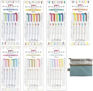 Zebra Lot de 7 stylos fluorescents Mildliner avec 7 types pour enfants, bureau, collège, école (WKT7-5C-N, WKT7-5C-RC-N, WKT7-5C-HC-N, WKT7-5C-NC-N, WKT7-N-5C-N, WKT7-5C-YC, WKT7-5C-NTC)