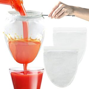 FATCAT Nut Milk Bag Strainer with Stand, Strainers Fine Mesh Bags, Jelly strainer, Reusable Cheese Cloth Bag for Straining for Filter Juices, NutMilk, Cheese, Honey, Butter, S