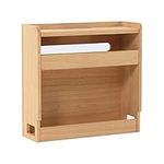 KIRIGEN Wireless Router Storage Box Multi Layer Router Organizer Shelf Box Wood Power Cable Management and Organizing Rack Box for Office and Home Natural