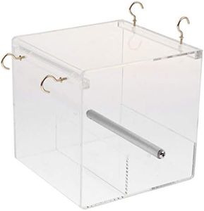 Flameer Bird Feeder Parrot Integrated Clear Feeder for Small to Large Birds, M