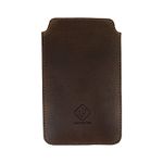 LeatherTex, iPhone SE Sleeve Handmade from Full Grain Leather, Ultra Light, Protective and Practical Phone Accessory - Vintage, Rustic Style Meets Modern Technology - Bourbon Brown