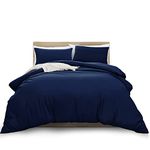 MOONLIGHT20015 King Duvet Cover - Navy Solid Soft King Bedding Duvet Cover Set with 2 Matching Pillowcases