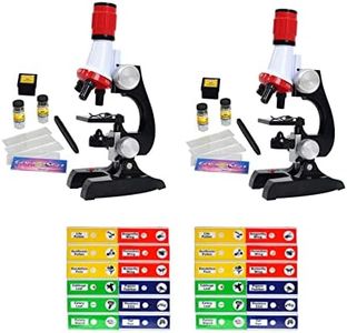 Science Kits for Kids Beginner Microscope with LED 100X 400X and 1200X-Include Sample Prepared Slides (2)