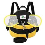 Eleoption Bees Cute Cartoon Children's Backpack, Mini Backpacks with Safety Nylon Harness, for 1-3 Years Old Baby Toddler Walking Safety Backpack Little Kid Boys Girls (Yellow)