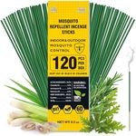 Mosquito Repellent Outdoor Patio 120 PCS, Citronella Oil Mosquito Incense Sticks Indoor Home Pet Family Safe, Natural Plant-Based Bug Insect Barrier for Yard Garden Lawn Camping Fishing