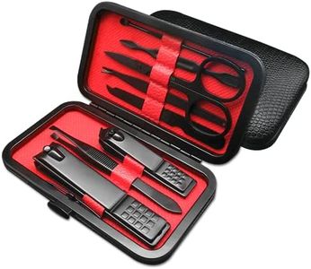 8 PCS Premium Manicure Set, AULLUA Nail Clippers, Professional Grooming Gift Kit, Pedicure Kit, Stainless Steel Facial, Cuticle, Nail Care Tools with Luxurious Portable Travel Case, for Women & Men