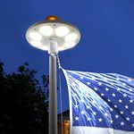 Flagpole Light Solar Powered, 136 LED Solar Flag Pole Light Dusk to Dawn 10H Lighting, Waterproof, Fit for Outdoor 15-25 Ft Flagpoles