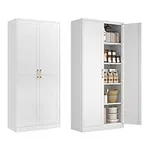 Polup White Kitchen Pantry Cabinet,