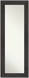 Amanti Art Rustic Plank Espresso Length | Full Body Door Mirror, Glass Size 14x48