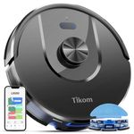 Tikom Robot Vacuums and Mop, L8000 Laser LiDAR Navigation Robotic Vacuum, 150Mins Max, 14 No-Go Zones, 20 Virtual Walls, 5 Editable Maps, Self-Charging, Good for Pet Hair, Hard Floor