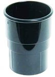 FLOPLAST 68mm Round Gutter Pipe Socket - Black