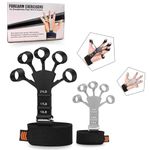 FitHead Finger Gripper Strength Trainer | Hand Exerciser Yoga Resistance Bands Finger Flexion And Extension Training Device | Finger Expansion Extension Exerciser For Hand, Finger, And Wrist Muscles