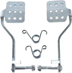 QASKEHKT Brake Throttle Pedals with Return Springs Kit for 196cc 6.5hp Road Rocket Azusa Fun Kart Radio Flyer Carter Go Kart Vintage Go Cart Racing Drift Trike Heavy Duty Parts Silver