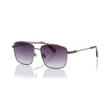 Shisen Fox KAEN- SUN Rectangular Unisex Sunglasses with Rich Enamel Finishes | Anti-Reflective Coating, 100% UV Protected Stainless Steel Frames | 57 Wide, Matte Silver