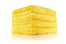 The Rag Company - Eagle Edgeless 500 - Professional Korean 70/30 Blend Super Plush Microfiber Detailing Towels, 500GSM, 16in x 16in, Gold (4-Pack)