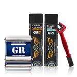 Grand Pitstop Combo of GRC Chain Clean and GRL Chain Lube (500 ml) with Chain Cleaning Brush and Paddock Stand GRoller Small (Bikes < 170 Kgs) for Chain Cleaning and Lubrication