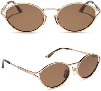 DIFF | Jessie James Decker Limoncello Lightweight Wire Sunglasses for Women UV400 Protection, Gold + Brown