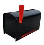 Mailbox, Duraline Mailbox, Post Mount Mailbox, Large Size, Heavy Duty & Maintenance Free (All Black)