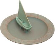 Whitehall Products Sailboat Sundial Birdbath, Copper Verdi