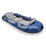 Intex Excursion 5 Person Inflatable Rafting and Fishing Boat Set with 2 Oars