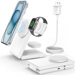 Wireless Charger Stand Station Compatible with Apple Magsafe iPhone 15 14 13 12, 3 in 1 Wireless Charging Station Dock for Apple Watch Series 2-7 & AirPods Pro 3 2 (wireless version)