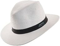 Panama Jack Mens Safari Sun Hat - Matte Toyo Straw, UPF 50+ Sun Protection Fedora Sombrero