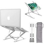 Laptop Stand for Desk，Stable Ergonomic Aluminum Computer Riser Cooling Stand for Mac MacBook Pro/MacBook Pro Air,HP, Dell, More PC Notebook - 12 13 15 16.2 inch (Silver)