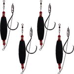 Catfish Float Rigs Fishing Bobbers Popping Cork Tackle Catfishing Equipment Combo for Bank River Lake EVA Peg Artificial High Buoyancy Body Circle Hooks Weight (Pack of 4, 2.5")