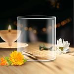 True Decor Glass Cover Akhand Diya Covering Glass Chimney (Height: 4 Inch Width: 3.5 Inch)