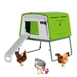 Omlet Eglu Cube Large Chicken Coop | Easy to Clean Plastic Chicken Tractor | The Most Secure Hen House for Complete Peace of Mind | Weatherproof, Cool in Summer and Warm in Winter | Green