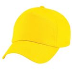 Beechfield Original 5 Panel Baseball Work Cap 100% Cotton Twill Adults Unisex Yellow