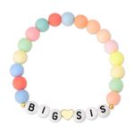 Big Sis Bracelet Gifts for Women Girls Sister Christmas Birthday Gifts for Daughter Granddaughter Niece Big Sister Announcement Bracelets for Teen Girl Charm Beads Bracelet for Women Girl