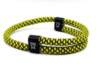 Unisex Adjustable Rope Bracelet - Durable Waterproof Surfer Fashion Bracelet for Men - Handmade Paracord Bracelets - Survival Adjustable Bracelet - Bracelets for men and Women (Yellow & Black)