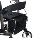 SUEHEE Rollator Walker for Seniors,Foldable All Terrain Rolling Walkers with Cane Holder,Aluminum Walkers with 8 inch Rubber Wheels for Seniors (Zipper Bag)