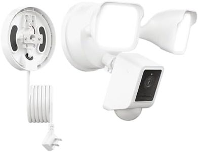 WYZE Floodlight Camera v2 with Plug-in Mount, 2K HD Outdoor Security Camera, Color Night Vision, Motion Activated, Electrical Box with 20ft Weather-Resistant Power Cable, Easy Installation (White)