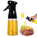 Olive Oil Sprayer for Cooking,Oil Dispenser Bottle Spray Mister for Air Fryer, Portable Refillable Food Grade Kitchen Cooking Oil Bottle Mist Spritzer for Baking, BBQ, Salad, Frying, 7oz(210ml),Black