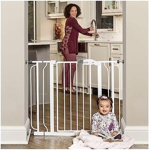 Regalo Easy Step Extra Wide Walk Thru Gate, 29-44 Inches Wide, White