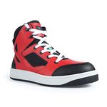 KPR Men's Women's I-985 CSA Grade 1 Approved 6" Hi-cut High cut Athletic Composite Toe plate 100% non-metallic non steel Green Triangle Sports Safety City Hiker Sneaker Industrial & Indoor Safety shoes, Red Men's US 7