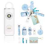 Hoedia Personal Safety Alarm Keychain for Women and Girls, Rechargeable Loud 130DB Self Defence Rope Alarm, Self Defence Alarm with Flashlight, Bracelet Keychains Kit for Women, Elderly & Dog Walkers