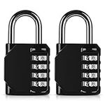 2 Pack Combination Lock,Resettable 4 Digit Zinc Alloy Locker Lock,3/4in Width Waterproof Padlock for Outdoor Indoor,School,Gym,Fence,Toolbox,Hasp Storage