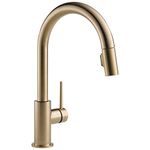 Delta Faucet Trinsic Gold Kitchen Faucet, Kitchen Faucets with Pull Down Sprayer, Kitchen Sink Faucet, Gold Faucet for Kitchen Sink with Magnetic Docking Spray Head, Champagne Bronze 9159-CZ-DST