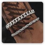 Silver Cuban Link Chain Bracelet fo