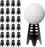 Plastic Golf Tees, 24Pcs Golf Simulator Tees for Home, Outdoor Indoor Golf Tees Simulator Practice Training, Golf Mat Tees for Winter Turf and Driving Range (24pcs Black)